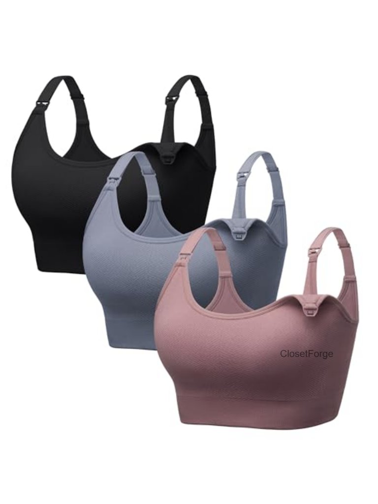 Non-Padded Minimizer Nursing Bras Wireless Sleep Bralettes 3-Pack